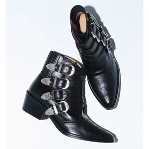 TOGA Pulla black buckle leather boots size 39